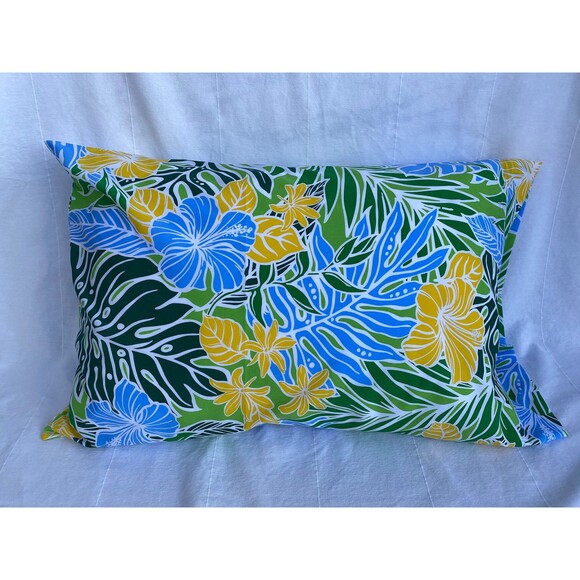 Tropical Flowers & Foliage Poly-Cotton Pillowcase | Handmade - Picture 1 of 4